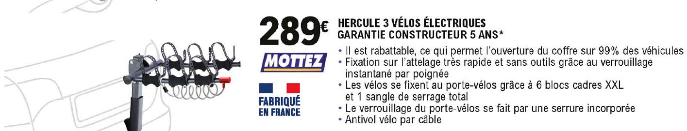 hercule 3 vélos électriques mottez