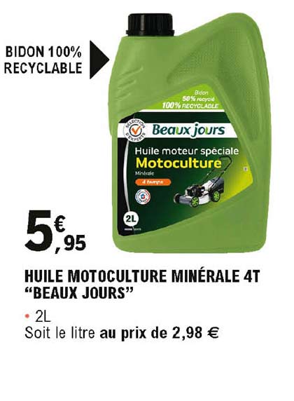 huile motoculture minérale 4t "beaux jours"