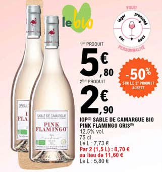 Igp Sable De Camargue Bio Pink Flamingo Gris