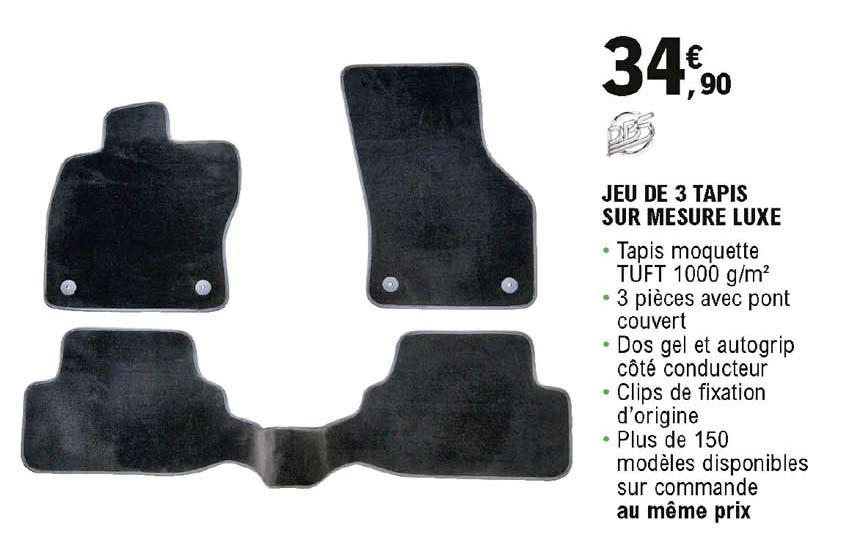 jeu de 3 tapis sur mesure luxe