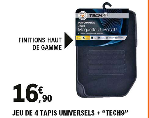 jeu de 4 tapis universels + "tech9"