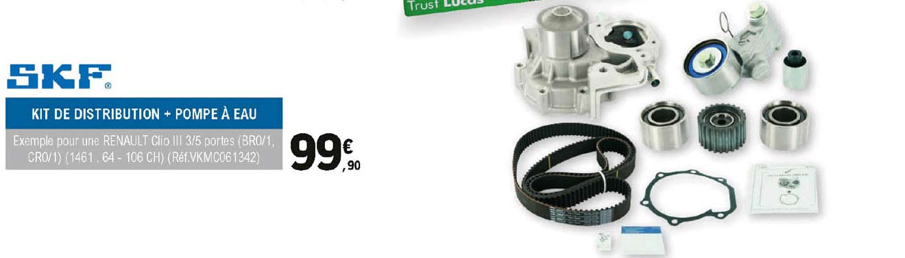 kit de distribution + pompe à eau skf