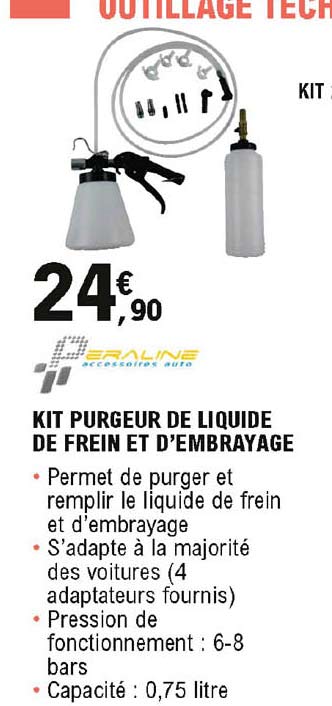 kit purgeur de liquide de frein et d'embrayage