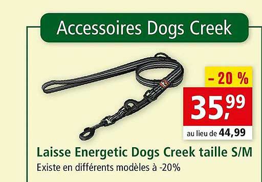 laisse energetic dogs creek taille s-m