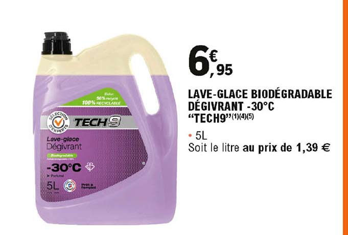 Lave-glace Biodégradable Dégivrant -30°c "tech9"