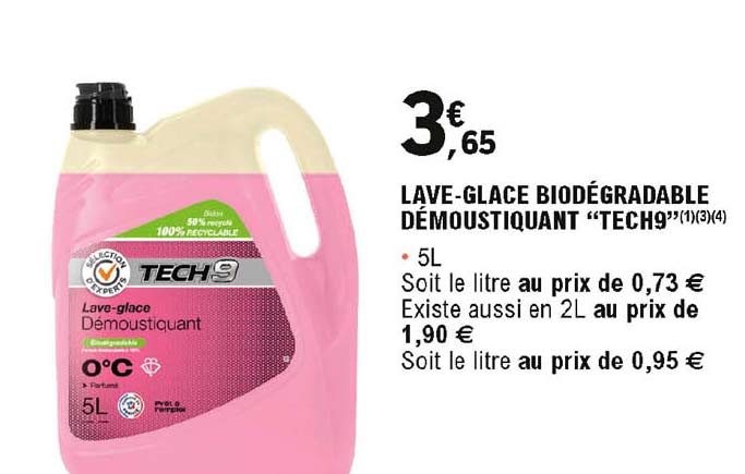 lave-glace biodégradable démoustiquant "tech9"