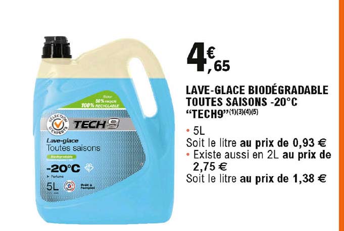 lave-glace biodégradable toutes saisons -20°c "tech9"