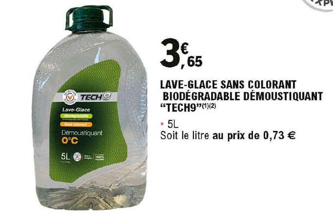 lave-glace sans colorant biodégradable démoustiquant "tech9"