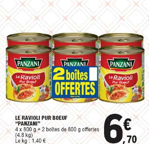 Le Ravioli Pur Bœuf "panzani"