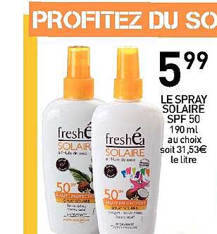 le spray solaire spf 50 freshéa