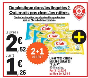 lingettes citron multi-surfaces "clair"