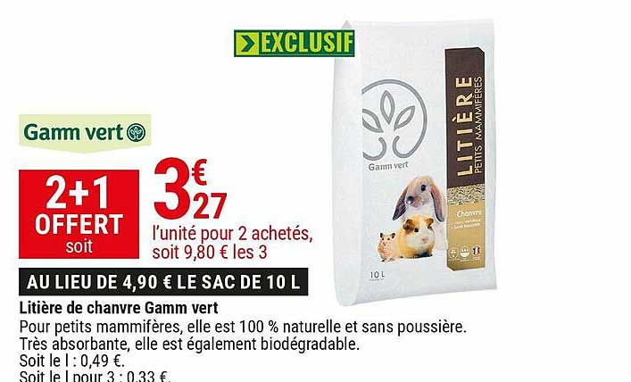 litière de chanvre gamm vert