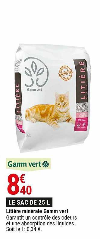 litière minérale gamm vert