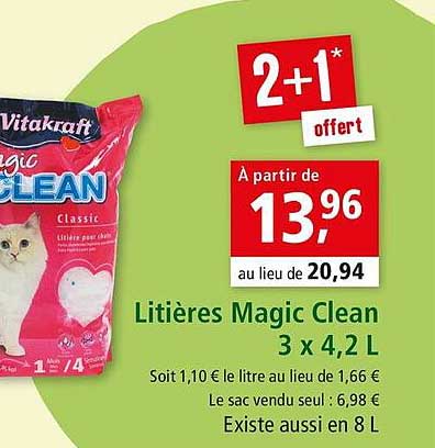 Litières Magic Clean 3 X 4,2 L