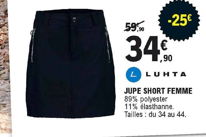 luhta jupe short femme