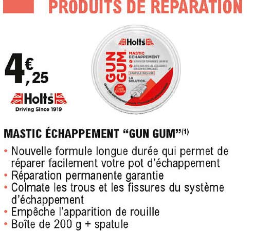mastic échappement "gun gum"