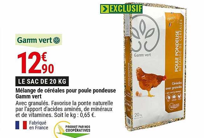 mélange de céréales pour poule pondeuse gamm vert