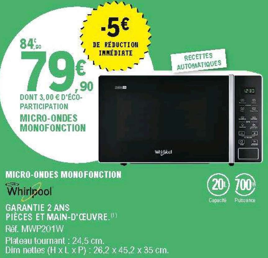 Micro-ondes Monofonction Whirlpool