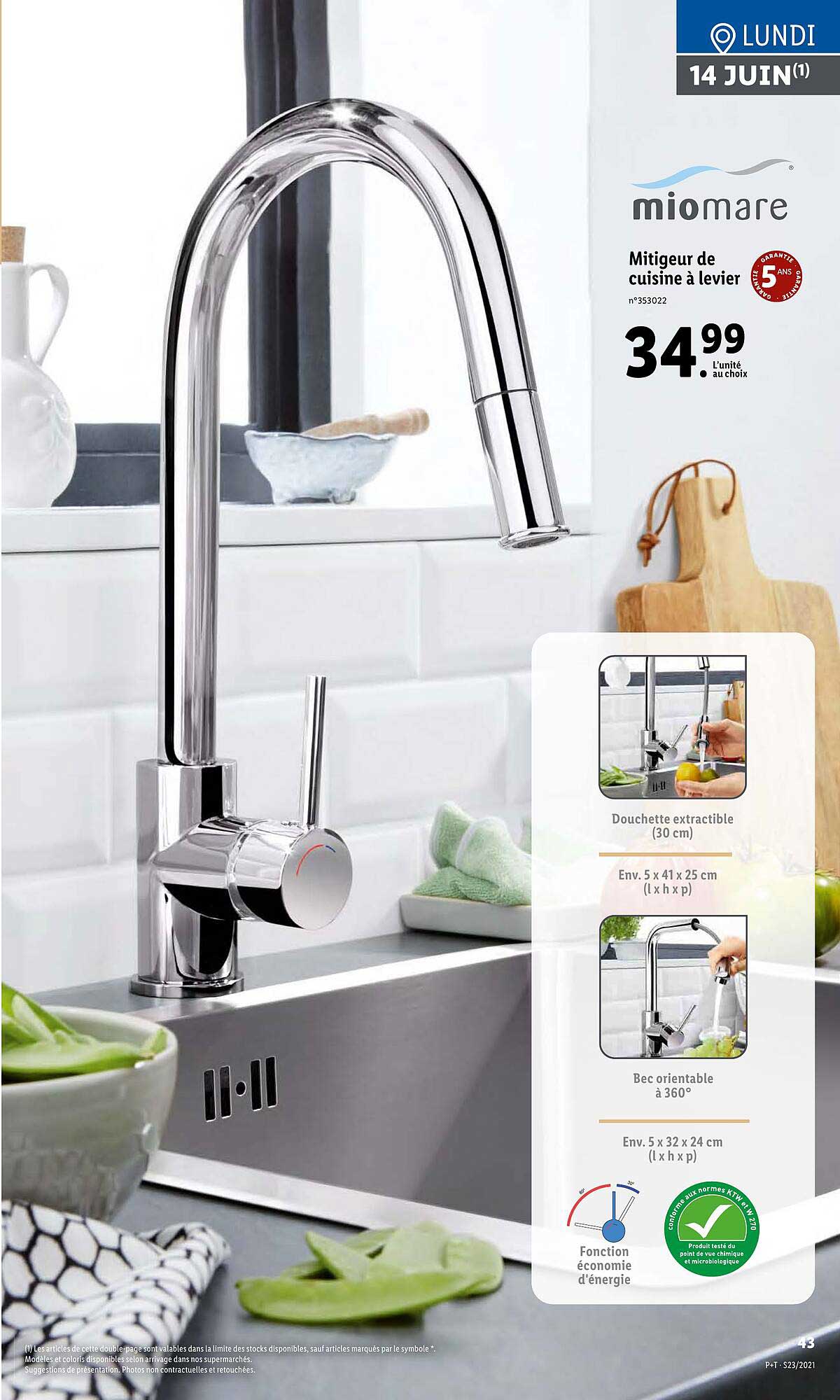 Mitigeur De Cuisine à Levier Miomare