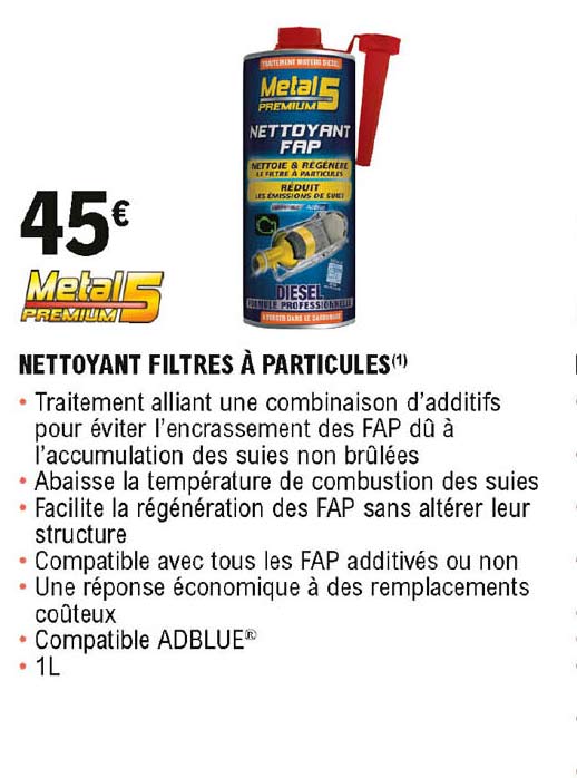 nettoyant filtres à particules metal premium 5
