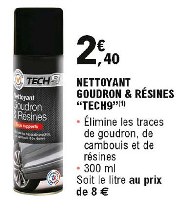 nettoyant goudron & résines "tech9"