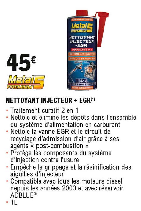 nettoyant injecteur + egr metal premium 5