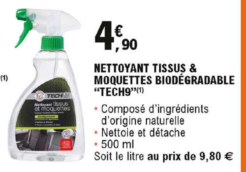nettoyant tissus & moquettes biodégradable "tech9"