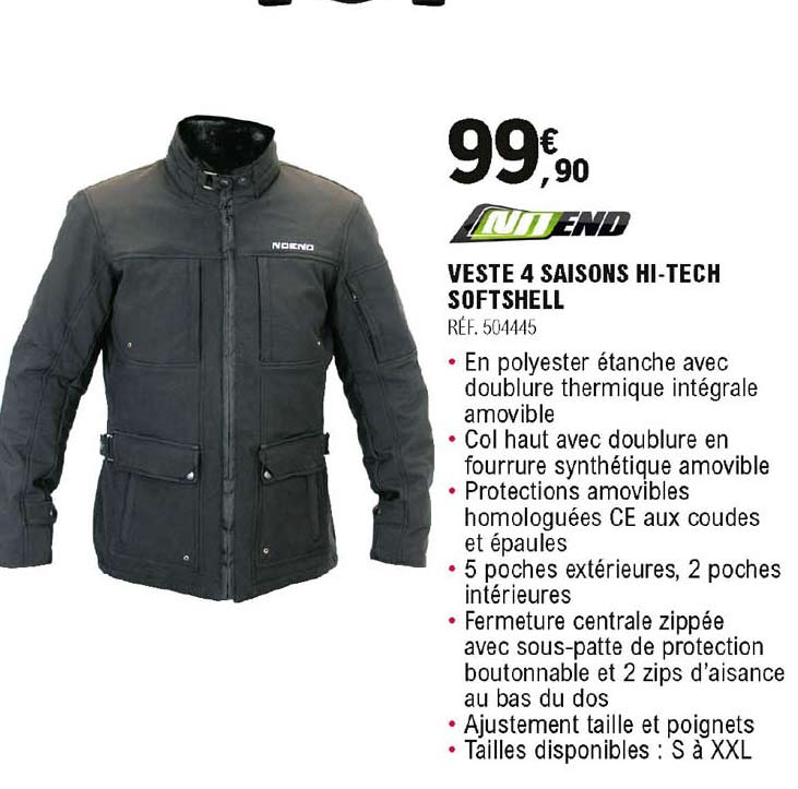 noend veste 4 saisons hi-tech softshell