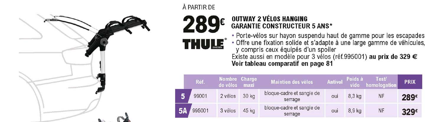 outway 2 vélos hanging