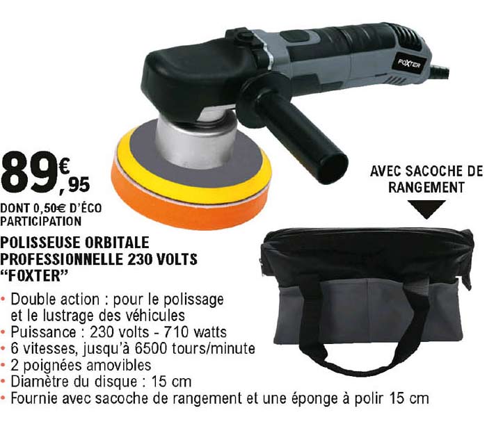 polisseuse orbitale professionnelle 230 volts "foxter"