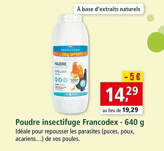 Poudre Insectifuge Francodex - 640 G