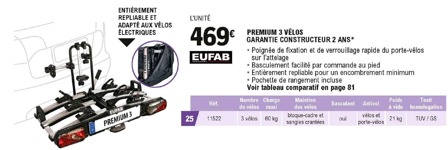 premium 3 vélos eufab