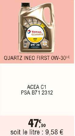 quartz ineo first 0w-30