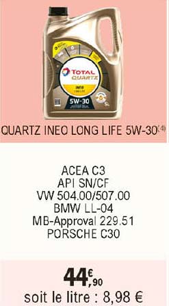 quartz ineo long life 5w-30