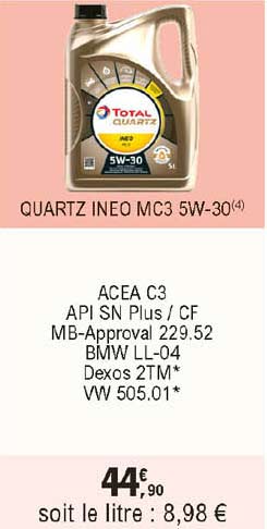 quartz ineo mc3 5w-30