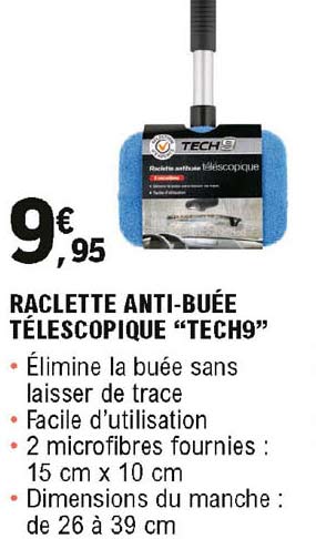 raclette anti-buée télescopique "tech9"