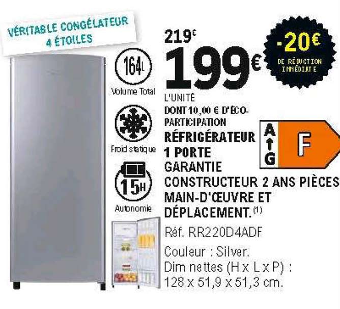 Réfrigérateur 1 Porte