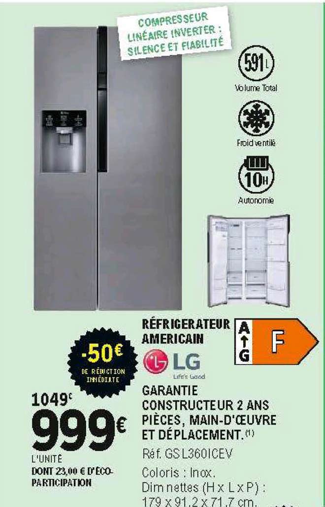 Réfrigérateur Americain Lg