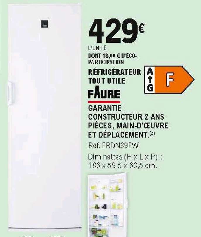 réfrigérateur tout utile faure