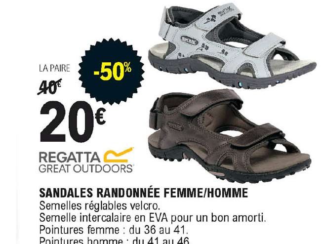 sandales randonnee femme-homme regatta