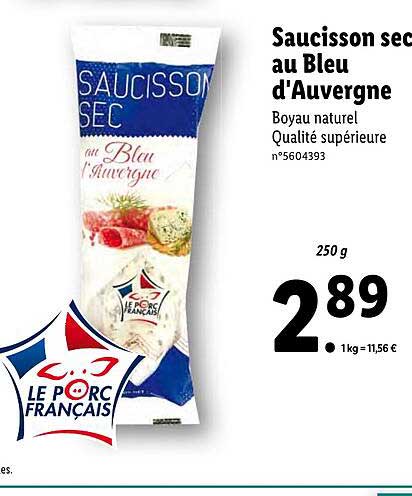 Saucisson Sec Au Bleu D'auvergne