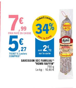 saucisson sec familial "henri raffin"