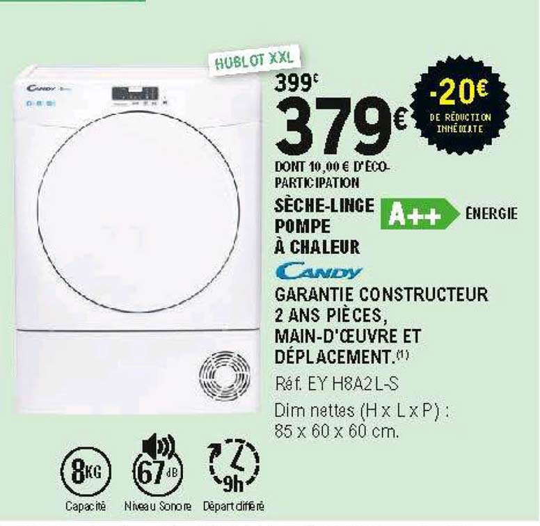 Sèche-linge Pompe à Chaleur Candy