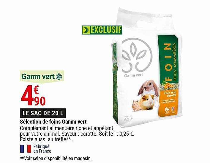 sélection de foins gamm vert