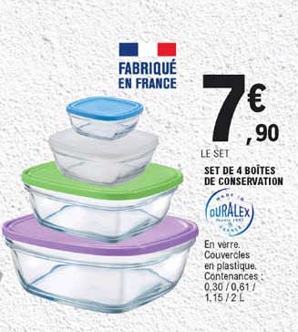 Set De 4 Boîtes De Conservation Duralex