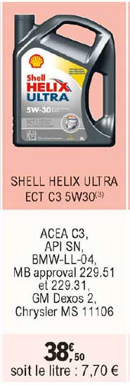 Shell Helix Ultra Ect C3 5w30