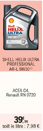 shell helix ultra professional ar-l 5w30