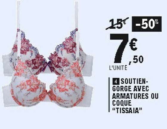 soutien-gorge avec armatures ou coque "tissaia"