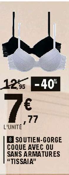 soutien-gorge coque avec ou sans armatures "tissaia"
