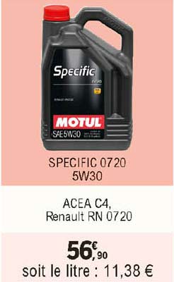 specific 0720 5w30